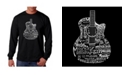 LA Pop Art Men's Word Art - Languages Guitar Long Sleeve T-Shirt